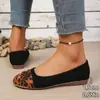 Zapatos casuales para mujer de comercio exterior transfronterizo, nuevos de otoño 2026, mocasines planos con estampado de leopardo y bloques de color claro