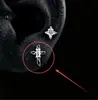 Pendientes de titanio con forma de cruz estrella tipo stud para el cartílago de la oreja, geniales y elegantes, para hombres, exquisitos y a la moda, accesorios de oreja geniales y únicos para mujeres