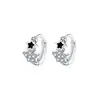 Brincos Anel Mobius de Zircônia Super Brilhante Elegantes, Brincos Argola Lisos Versáteis de Alto Padrão, Brincos de Estrela de Cinco Pontas Exquisitos