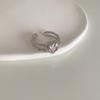 Dulce Circonita Rosa Amor Metal Anillo Abierto Personalidad Nicho Coreano Simple Combinable Elegante Anillo para Mujer