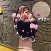 Gato Kv de Peluche Cadena de Teléfono con Cuentas de Colores Correa de Teléfono Linda Llavero Creativo de Dibujos Animados Colgante Pequeño Correa para Mochila