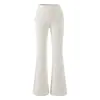 Pantalones de Cadera Ancha Modelo Coreano~Novedad de Primavera Negros con Almohadillas en la Cadera Pantalones Casuales Temperamento para el Trabajo Versátiles Pantalones de Traje Ligeramente Acampanados