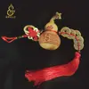 Calabaza al por mayor con cintura natural, grabada con exquisitos nudos chinos y monedas de cobre, con diseño de Cien Bendiciones, Colgante para Juego Cultural
