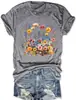2025 [Código Europeu Transfronteiriço] Camiseta Feminina Retro Divertida Estampa de Padrão Fofo