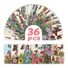 Nuevo Set de 36 Tarjetas Ilustradas Florales de Mariposa Vintage, Tarjetas de Mensaje Artísticas, Decoración de Pared, Materiales para Diarios, Tarjetas Pequeñas