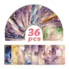 Conjunto de 36 Cartões com Citações Românticas Douradas, Materiais para Journaling Estilo Ins, Decoração de Parede, Cartões Postais de Bênção