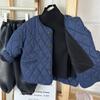 Chamarra Acolchada de Algodón Montaigne para Niños y Niñas Chamarra Acolchada de Algodón con Patrón Romboidal de Terciopelo para Niños y Bebés Chamarra Acolchada Espesa de Algodón para Otoño e Invierno Mezclilla