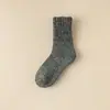 Calcetines de color sólido de comercio electrónico transfronterizo, venta al por mayor de invierno, calcetines altos de tubo gruesos y cálidos para mujer, calcetines de comercio exterior