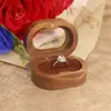 Ventana Ovalada Grande Acrílico Madera Maciza Nogal Pendientes Joyería Anillo Caja Joyería Propuesta Anillo de Diamante Par de Anillos Caja de Madera