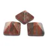 Tesoro de Piedra cristal rosa azul dorado piedra desnuda pirámide simple moda collar colgante gemas artesanías joyería DIY