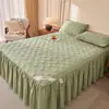 Faldón de cama de algodón 100% de Xinjiang, pieza única, modelo nuevo 2025, algodón puro acolchado, protector de colchón engrosado, protector de colchón a prueba de polvo