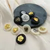 Botón metálico redondo doble estilo francés Chanel estilo socialité botón para ropa hebilla para abrigo de mujer suéter accesorios de joyería