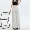 Pantalones Casuales de Pierna Ancha, Holgados, con Caída, de Cintura Alta, Adelgazantes, Tendencia, Frescos, Casuales, de Mezclilla con Caída, de Pierna Recta, Largos