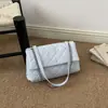 Bolsa Feminina Corrente de Diamantes Bordada Estilo Coreano 2026 Nova Tendência Simples Moda Nicho Ombro Transversal Bolsinha para o Dia a Dia