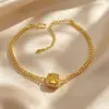 Popular pulsera de diseño de nicho de lujo ligero, con forma de terrón de azúcar y diamantes amarillos para mujer, moderna y versátil para ir al trabajo, con un nuevo estilo chino y un sentido de sofisticación
