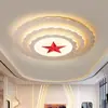 Lámpara de techo de estrella de cinco puntas Pasillo fiesta Luz sala de reuniones de oficina personas redondas cinco estrellas redonda tamaño grande Sala de exposiciones luz principal