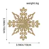 Decoraciones de Navidad 10 cm Copos de Nieve Plástico Copos de Nieve Enpolvados Decoración de Árbol de Navidad Colgantes de Copos de Nieve Calados