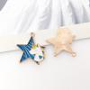 1 Colgante de Esmalte de Aleación Azul Lago Planeta Caracola Unicornio Lazo Pulsera Collar DIY Accesorios Zhongcheng