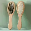 Pente para Cabeleireiro com Almofada de Ar de Lótus Pente Massageador Pente de Madeira Sólida Pente para Desembaraçar Cabelo Pente com Airbag para Massagem do Couro Cabeludo de Alta Elasticidade
