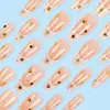 Uñas Postizas de Comercio Exterior con Pedrería Estilo Francés Estrella y Luna Y2K Dulces Frescas Largas Cónicas para Realzar el Cutis, Lote Mixto de 24 Piezas de Uñas Falsas