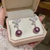 Pendientes de Hoja de Arce de Zirconia y Perla con Diseño de Nicho Estilo Francés, Diseño Exquisito, Pendientes Versátiles, Lujo Ligero y Sensación de Alta Gama