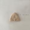 Gorro de lã para bebê outono e inverno estilo estrangeiro pequena letra urso bordado pulôver chapéu 0-1 ano bebê tricô chapéu inverno