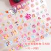 Auténtico oso de fresa autorizado, princesa Blancanieves de hielo con pegatinas adhesivas para uñas infantiles con pegatinas de diamantes para uñas