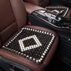 Almofada de assento de carro para atacado, verão, tecida à mão, peça única, madeira, almofada quadrada para carro, almofada refrescante, almofada permeável universal, suprimentos