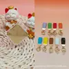 Colgante cuadrado de oro puro 999 "Éxito Instantáneo" serie de llaveros de cuero con cordón para promoción en transmisiones en vivo de TikTok