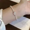 Pulsera de Azúcar Pequeño Cubo Espumoso Estilo Francés con Perlas Swarovski, Moderna y Versátil, Llena de Diamantes, Lujo Ligero, Joyería de Alta Gama