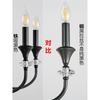 Candelabro de Cobre para Sala de Estar Americano Moderno Simple Francés Retro Luz de Cristal Lámparas de Lujo para Dormitorio Restaurante Lámparas Estilo Nanyang