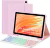 Funda Protectora para Tablet Amazon Fire HD 10 Más Teclado Bluetooth Inalámbrico Retroiluminado con Fijación Magnética Adecuado para Máximo 11 Pulgadas