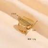Anillo Popular de Acero Inoxidable de Gama Alta Transfronterizo con Apertura Anillo Geométrico Retro de Línea Joyería de Acero de Titanio con Presión de Aceite Listo para la Venta