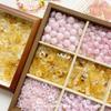 Cuentas redondas de pastel con forma de ola y corazón teñidas acrílicas, material de cuentas hechas a mano para pulsera, cadena de teléfono móvil, accesorios