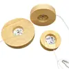 Artesanato de Cristal Base de Lâmpada de Cristal LED Base de Lâmpada de Madeira Sólida Base de Lâmpada Redonda Plástica Luminosa Rotativa Fabricante Atacado 3C
