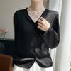 Camisa de Manga Corta para Mujer 2025 Nuevo Verano Textura Plisada Lujo Accesible Satén Francés Delgada Cuello en V Chaqueta Pequeña