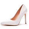 Sapatos de Salto Alto Fino Apontados Sexy 11cm Sapatos Femininos de Salto Fino Sapatos Apontados Moda para Ir ao Trabalho Branco Tamanho Grande