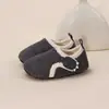 Sapatos de Algodão Infantis Outono Inverno Mais Veludo Interno Casa Chão Meninos Meninas Simples Velcro Quente Antiderrapante Sapatos para Crianças Pequenas