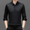 Camisas para Hombre de 220g para Primavera y Otoño Camisas de Manga Larga para Hombre Nuevas Camisas de Trabajo Camisas para Hombre Estampadas Completamente Sin Costuras Estilo Caliente