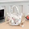 Bolso Cubo Mini Nuevo Estilo Coreano Estampado de Corazón Bolso de Hombro Único Bolso Cruzado Casual Versátil Mochila Cruzada de Alto Valor