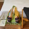 Bolsa de compras de tricô de grande capacidade para mulheres, nova coleção outono 2026, bolsa de ombro estilosa para compras, bolsa de compras de desenho animado para o dia a dia