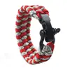 Pulseira de Fivela de Aço para Montanhismo ao Ar Livre, Pulseira Trançada de Paracord de Sete Fios, Pulseira de Sobrevivência Ajustável Portátil