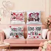 Funda de Cojín con Estampado 2D Anti-Bordado para Sofá de Sala de Estar del Día de San Valentín con Estampado de Letras, Modelo de Estilo Nórdico Simple Decoración de Habitación