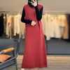 Vestido de otoño e invierno nuevo, de cuello redondo, de ganchillo, con bolsillos, sin mangas, apilado, suelto, informal, de viajero diario, de lana completa, chaleco de punto para mujer