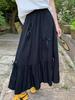 Falda estilo francés para mujer, nuevo diseño de verano, con lazo tridimensional y costuras, elegante vestido con moño de flores.