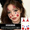 Pegatinas de tatuaje facial de payaso con purpurina para Halloween, pegatinas de maquillaje facial para cosplay de fiesta, pegatinas decorativas para frente y mejilla