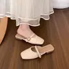 Novidade Verão 2026 Estilo Elegante Meia-sapatilha de Tira Única para Mulheres, Sapatilha Preguiçosa Retro de Bico Quadrado Fechada para Uso Externo, Sapatilhas da Moda