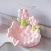 Caja de Jabón de Cerámica Creativa Flor Tulipán Sin Taladro Drenante para el Hogar Estante de Drenaje para Lavabo Estante de Almacenamiento