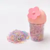 Bandas de Goma de Colores con Flores en Stock Transfronterizas en un Cubo, Ligas para el Cabello para Niñas, Bandas para el Cabello No Dañinas, Accesorios para el Cabello para Niños