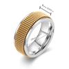 Anillo Europeo y Americano de Malla Trenzada Giratorio de Acero de Titanio Celebridad de Internet Anillo de Acero Inoxidable Personalidad Temperamento Sentido del Diseño en stock Cabello